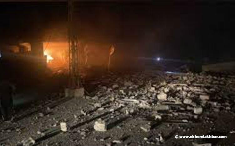 تدمير مبنى في غارة إسرائيلية على بلدة السفري - بعلبك