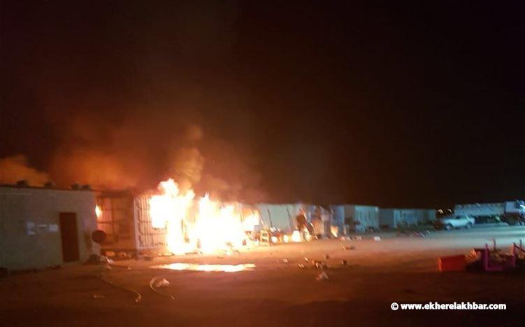 حريق كبير في مخازن الذخيرة التابع للجيش الكويتي في منطقة الجليعة