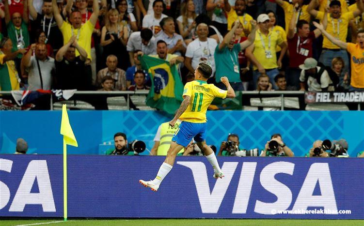 الهدف الاول للمنتخب البرازيلي على المنتخب السويسري