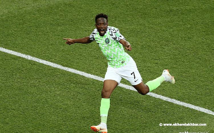 نيجيريا تسجل الهدف الثاني في مرمى ايسلندا 2-0