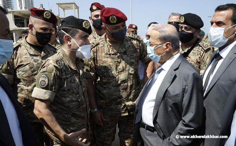 الرئيس عون قام بجولة تفقدية في موقع الانفجار في مرفأ بيروت