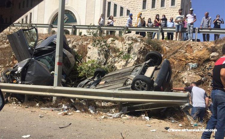 حادث سير مروع على طريق الرميلة - صيدا