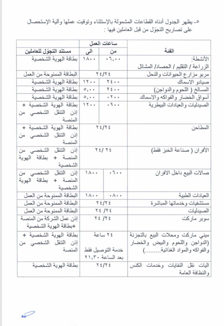 حظر تجول بدءا من...