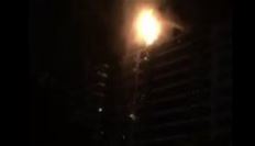 حريق في أحد أبراج...