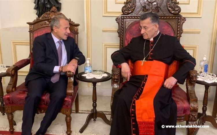 باسيل التقى الراعي بعد عودته من الفاتيكان وفرنسا واطلع على نتائج جولته