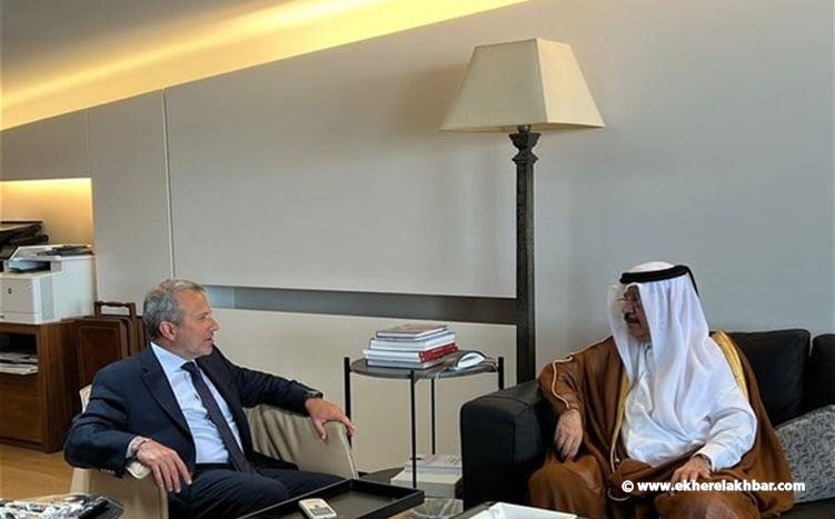 باسيل يستقبل سفير دولة قطر في لبنان