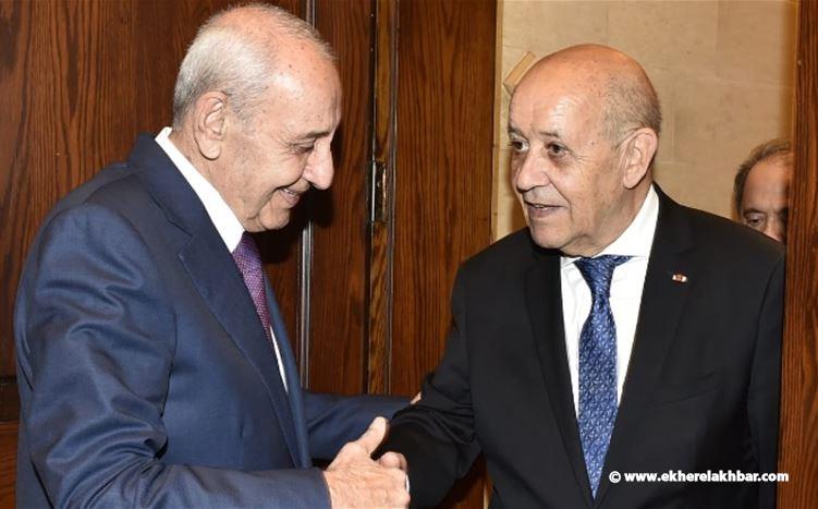 لقاء بين بري ولودريان… والأخير يغادر من دون تصريح