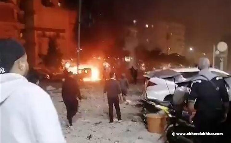 انفجار كبير في شارع هادي نصرالله بمنطقة معوض في الضاحية الجنوبية لبيروت.