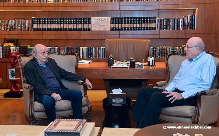 ميقاتي عرض مع جنبلاط الاوضاع في لبنان والاراضي الفلسطينية