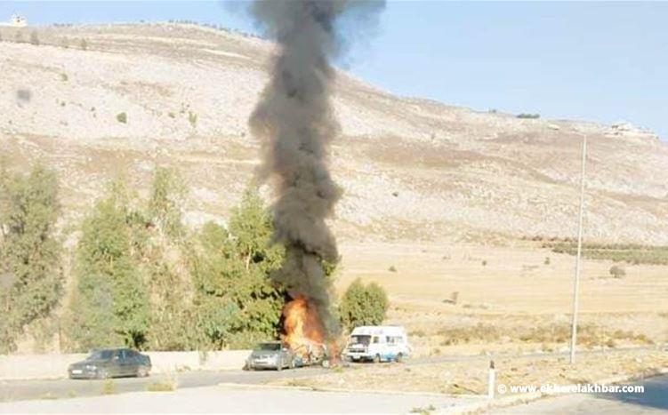 استهداف سيارة على طريق الجرمق - الخردلي