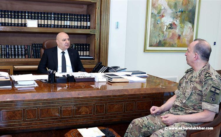 الرئيس عون يطلب من قائد الجيش تصدي الجيش اللبناني لأي توغل اسرائيلي