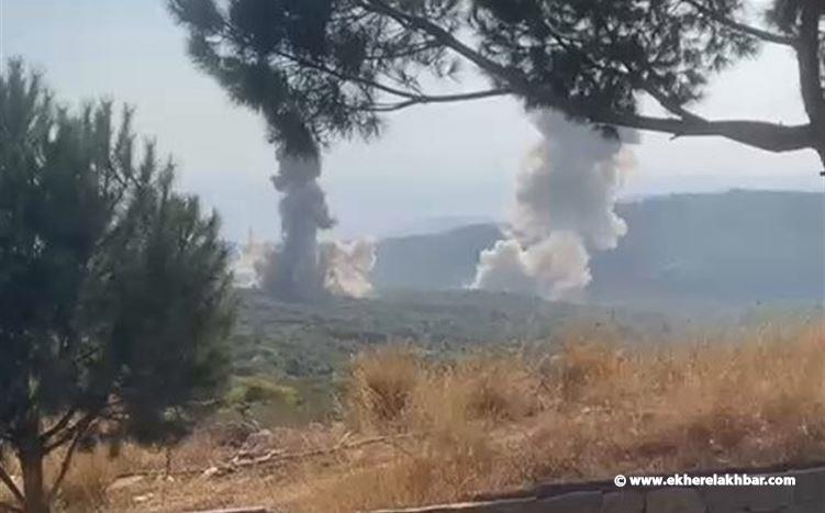 غارات اسرائيلية على السلسلة الشرقية محيط منطقتي الشعرة وزغرين