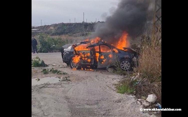 استهداف سيارة على طريق الزهراني - المصيلح