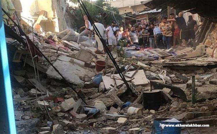 انهيار مبنى في القبة طرابلس فجرا