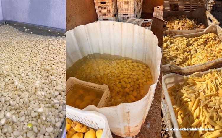 مداهمة لمعمل غير مرخص في البقاع لبيع الثوم والبطاطا الملوثة