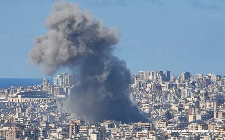 غارة عنيفة في هذه الأثناء تستهدف الضاحية الجنوبية لبيروت