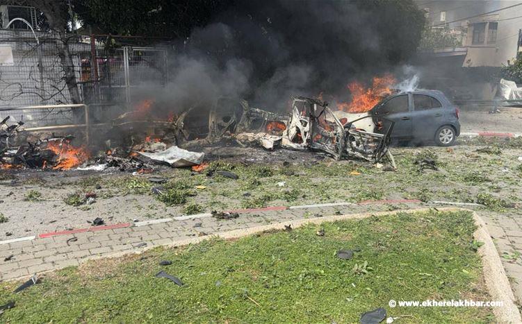 مصابون عقب سقوط شظايا في تل أبيب