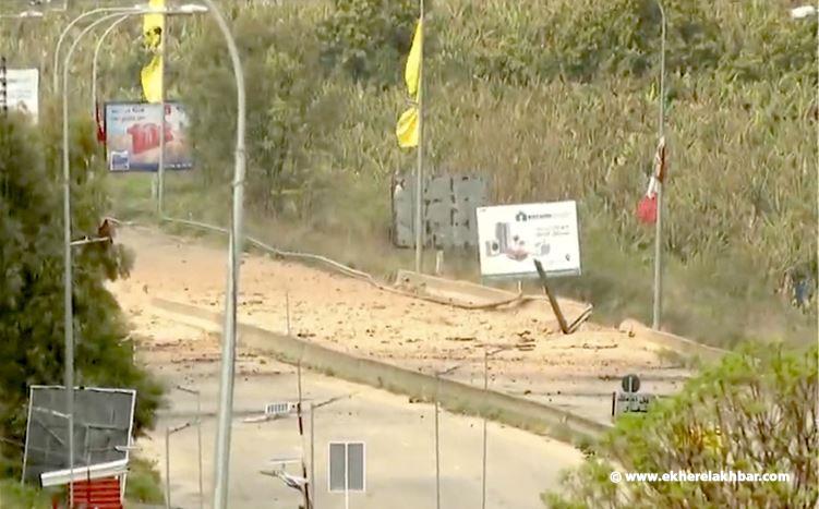 فيديو... الجيش الإسرائيلي يستهدف جسر القاسمية على الأوتوستراد الساحلي