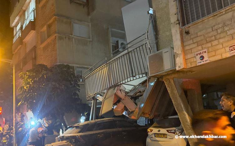 دمار في تل أبيب الكبرى وانهيار مبنى ببني براك إثر هجوم صاروخي إيراني