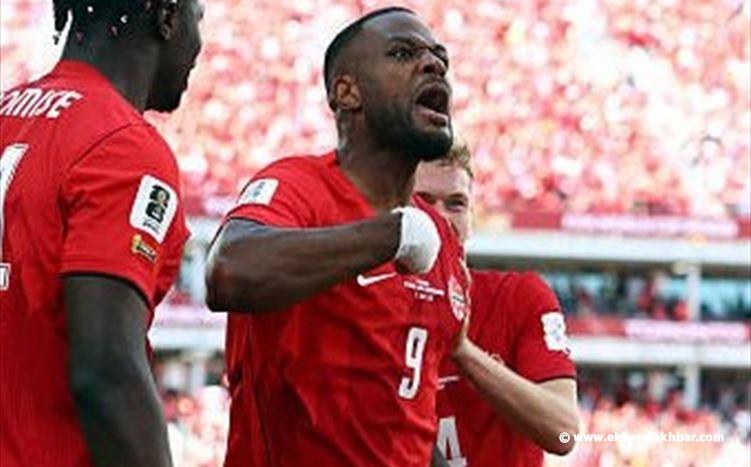 كندا تسجل هدف التعادل في مرمى البوسنة والهرسك بطريقة رائعة من توقيع اللاعب لارين 1-1