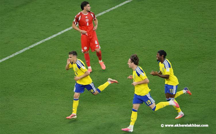 تونس تتلقى هزيمة قاسية 5-1 من السويد في بداية مشوارها في كأس العالم