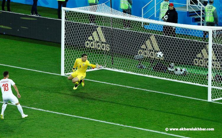 انتهاء المباراة لصالح المنتخب السويسري على المنتخب الصربي 2-1 