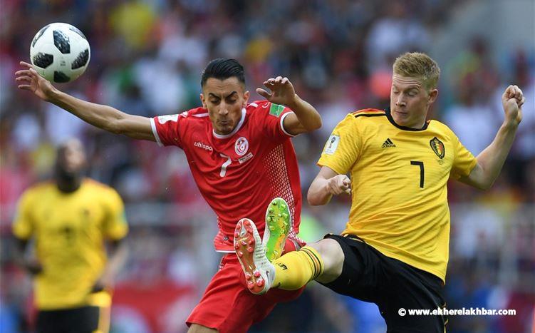 الهدف الثالث للمنتخب البلجيكي بمرمى تونس 3-1