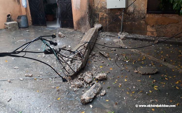 امطار غزيرة في عكار وصاعقة ضربت احد المنازل