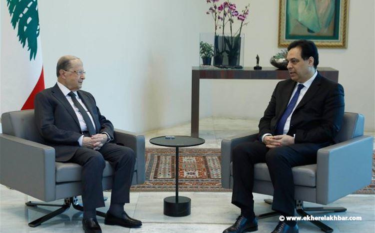 الرئيس عون يلتقي رئيس الحكومة حسان دياب 