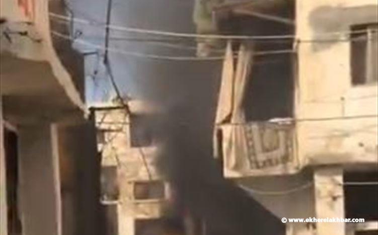 حريق في معمل سيلار للدهانات الواقع في حي سكني في الاوزاعي
