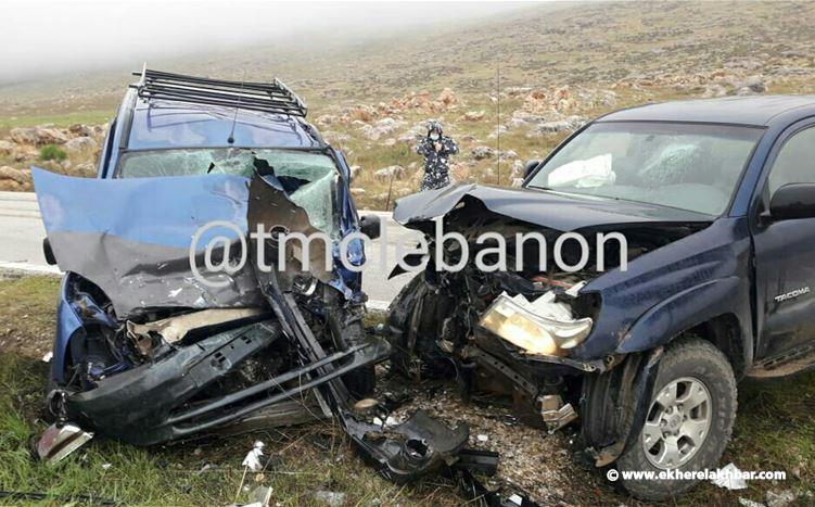 قتيل و 4 جرحى نتيجة تصادم على طريق عام حوش_القنعبي قضاء راشيا