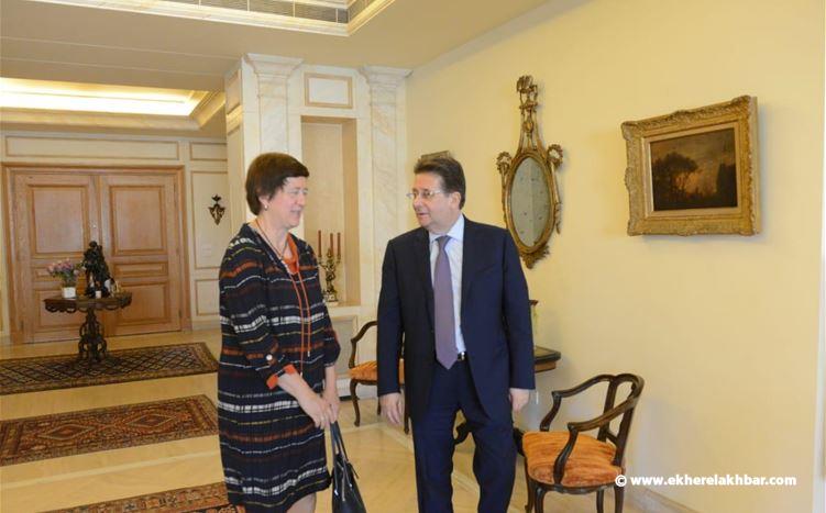 كنعان استقبل فرونتسكا وعرض معها لخطوات استعادة الثقة الدولية