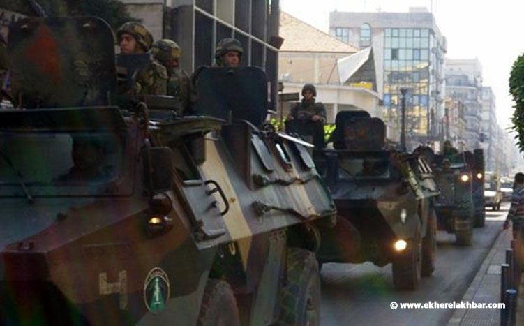 انتشار كثيف للجيش في طرابلس