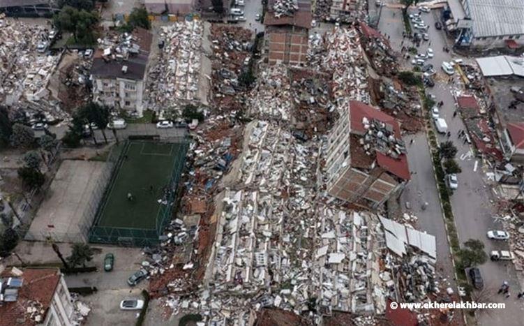 الدمار نتيجة الزلزال الجديد في مرعش في تركيا