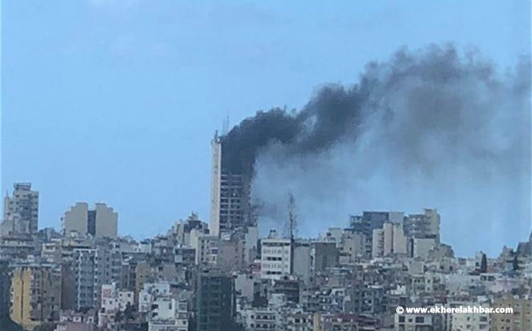 حريق كبير في مبنى كرم في الجعيتاوي- الاشرفية!