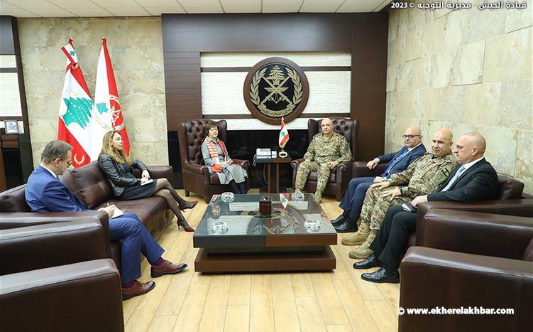 قائد الجيش بحث وفرونتسكا في أوضاع لبنان والمنطقة